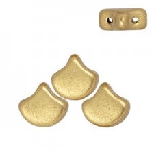 Ginko Leaf Beads 7.5x7.5mm Matte metallic flax
